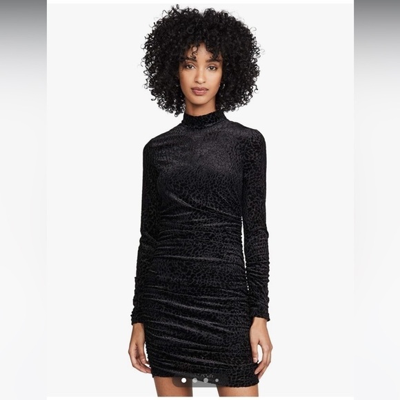 NWT LIKELY Leopard Burnout Wylie Mini Dress in Black 🖤 size 4 - Picture 2 of 6